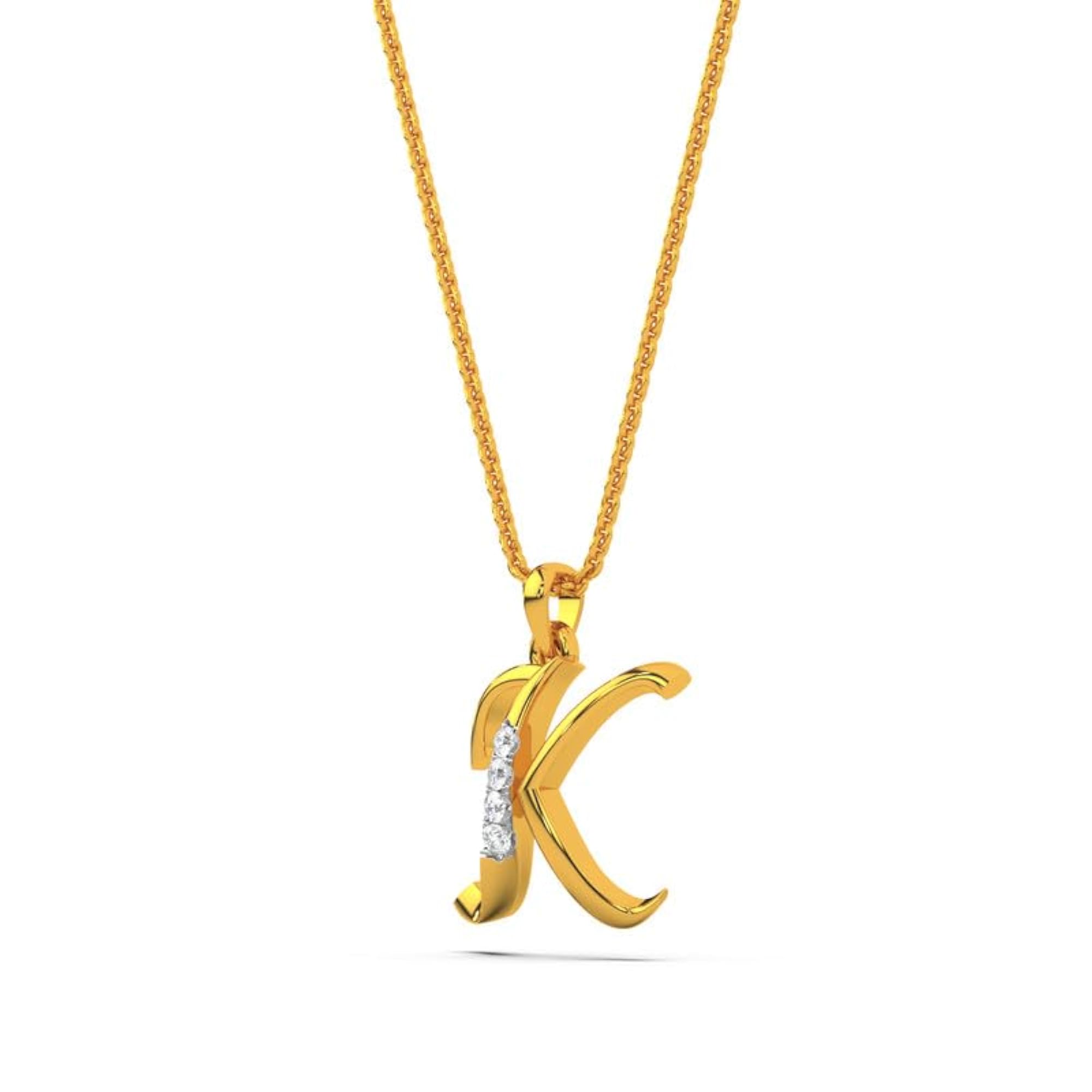 Women's Alphabet Diamond & Gold Pendant
